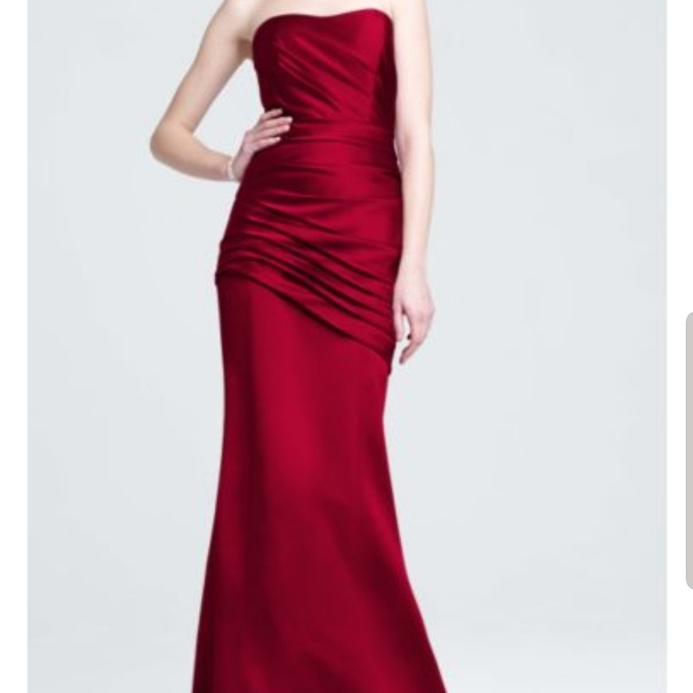 David's Bridal Red mermaid formal dress